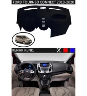 Ford Tourneo Connect 2012-2020 Torpido Koruma Halısı Siyah Kenar Renk Siyah thumbnail 1