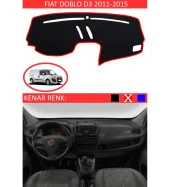 Fiat Doblo D3 2011-2015 İçin Uygun Torpido Koruma Halısı Siyah Kenar Renk Kırmızı thumbnail 1