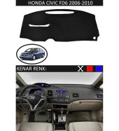 Honda Civic FD6 2006-2010 İçin Uygun Torpido Koruma Halısı Siyah Kenar Renk Siyah thumbnail 1