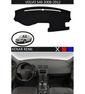 Volvo S40 2008-2012 İçin Uygun Torpido Koruma Halısı Siyah Kenar Renk Siyah thumbnail 1