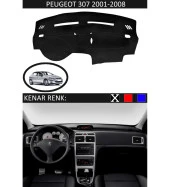 Peugeot 307 2001-2008 İçin Uygun Torpido Koruma Halısı Siyah Kenar Renk Siyah thumbnail 1