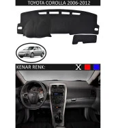 Toyota Coralla 2006-2012 İçin Uygun Torpido Koruma Halısı Siyah Kenar Renk Siyah thumbnail 1