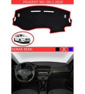 Peugeot 301 2012-2020 İçin Uygun Torpido Koruma Halısı Siyah Kenar Renk Kırmızı thumbnail 1