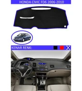 Honda Civic FD6 2006-2010 İçin Uygun Torpido Koruma Halısı Siyah Kenar Renk Mavi thumbnail 1