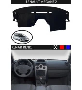 Renault Megane 2 İçin Uygun Torpido Koruma Halısı Siyah Kenar Renk Siyah thumbnail 1