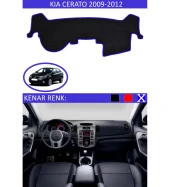 Kia Cerato 2009-2012 İçin Uygun Torpido Koruma Halısı Siyah Kenar Renk Mavi thumbnail 1
