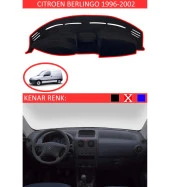 Citroen Berlingo 1996-2002 Modelleri İçin Uygun Torpido Koruma Halısı Siyah Kenar Renk Kırmızı thumbnail 1