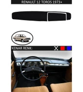Renault 12 Toros 1973+ İçin Uygun Torpido Koruma Halısı Siyah Kenar Renk Siyah thumbnail 1