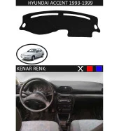 Hyundai Accent Yumurta Kasa 1993-1999 İçin Uygun Torpido Koruma Halısı Siyah Kenar Renk Siyah thumbnail 1