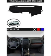 Toyota Land Cruiser 2002-2009 İçin Uygun Torpido Koruma Halısı Siyah Kenar Renk Siyah thumbnail 1