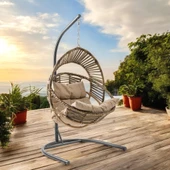 Capri Swing Nobel Tekli Rattan Bahçe Balkon Salıncağı - 10
