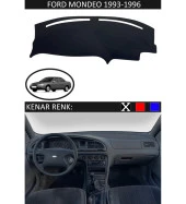 Ford Mondeo 1993-1996 İçin Uygun Torpido Koruma Halısı Siyah Kenar Renk Siyah thumbnail 1