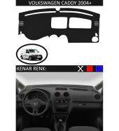 Volkswagen Caddy 2004+ İçin Uygun Torpido Koruma Halısı Siyah Kenar Renk Siyah thumbnail 1