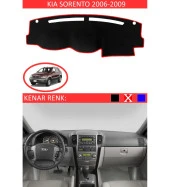 Kia Sorento 2006-2009 İçin Uygun Torpido Koruma Halısı Siyah Kenar Renk Kırmızı thumbnail 1