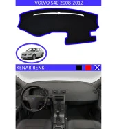 Volvo S40 2008-2012 İçin Uygun Torpido Koruma Halısı Siyah Kenar Renk Mavi thumbnail 1