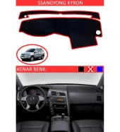 Ssangyoung Kyron İçin Uygun Torpido Koruma Halısı Siyah Kenar Renk Kırmızı thumbnail 1