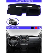 Peugeot Partner İçin Uygun Torpido Koruma Halısı Siyah Kenar Renk Mavi thumbnail 1