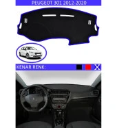 Peugeot 301 2012-2020 İçin Uygun Torpido Koruma Halısı Siyah Kenar Renk Mavi thumbnail 1