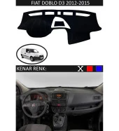 Fiat Doblo D3 2012-2015 İçin Uygun Torpido Koruma Halısı Siyah Kenar Renk Siyah thumbnail 1