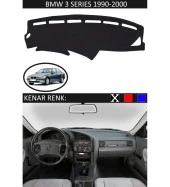 BMW 3 Series 1990-2000 İçin Uygun Torpido Koruma Halısı Siyah Kenar Renk Siyah thumbnail 1