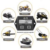 DT1112 Dijital 2 Zamanlı Motor Takometre Saat Ölçer Rpm - 3