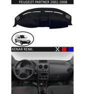 Peugeot Partner 2002-2008 İçin Uygun Torpido Koruma Halısı Siyah Kenar Renk Siyah thumbnail 1