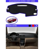 Volkswagen Bora 1997-2005 İçin Uygun Torpido Koruma Halısı Siyah Kenar Renk Mavi thumbnail 1