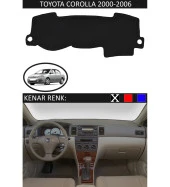 Toyota Coralla 2000-2006 İçin Uygun Torpido Koruma Halısı Siyah Kenar Renk Siyah - 1