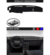 Renault 9 Broadway İçin Uygun Torpido Koruma Halısı Siyah Kenar Renk Siyah thumbnail 1