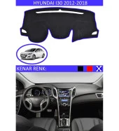 Hyundai İ30 2012-2018 İçin Uygun Torpido Koruma Halısı Siyah Kenar Renk Mavi thumbnail 1