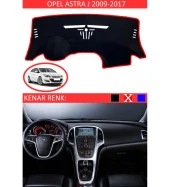 Opel Astra J 2009-2017 İçin Uygun Torpido Koruma Halısı Siyah Kenar Renk Kırmızı thumbnail 1