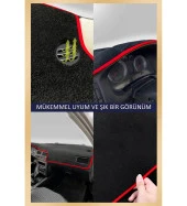Volkswagen Golf 5 2003-2009 İçin Uygun Torpido Koruma Halısı Siyah Kenar Renk Siyah - 2