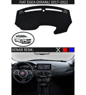 Fiat Egea Ekranlı 2017-2022 İçin Uygun Torpido Koruma Halısı Siyah Kenar Renk Siyah thumbnail 1