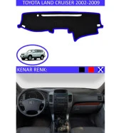 Toyota Land Cruiser 2002-2009 İçin Uygun Torpido Koruma Halısı Siyah Kenar Renk Mavi thumbnail 1