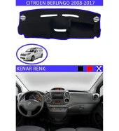 Citroen Berlingo 2008-2017 İçin Uygun Torpido Koruma Halısı Siyah Kenar Renk Mavi thumbnail 1