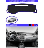 Mitsubishi Lancer 2003-2007 İçin Uygun Torpido Koruma Halısı Siyah Kenar Renk Mavi thumbnail 1