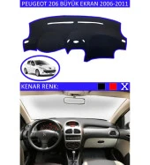 Peugeot 206 2006-2011 İçin Uygun Torpido Koruma Halısı Siyah Kenar Renk Mavi thumbnail 1