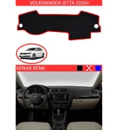 Volkswagen Jetta 2010+ İçin Uygun Torpido Koruma Halısı Siyah Kenar Renk Kırmızı thumbnail 1