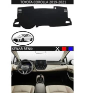 Toyota Coralla 2019-2021 İçin Uygun Torpido Koruma Halısı Siyah Kenar Renk Siyah thumbnail 1
