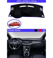 Opel Astra K 2016+ İçin Uygun Torpido Koruma Halısı Siyah Kenar Renk Mavi thumbnail 1
