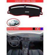 Volvo S80 1998-2006 İçin Uygun Torpido Koruma Halısı Siyah Kenar Renk Kırmızı thumbnail 1