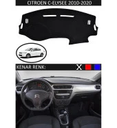 Citroen C-Elysee 2010-2020 İçin Uygun Torpido Koruma Halısı Siyah Kenar Renk Siyah thumbnail 1