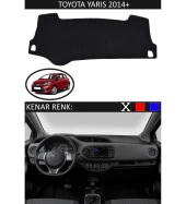 Toyota Yaris 2014 + İçin Uygun Torpido Koruma Halısı Siyah Kenar Renk Siyah thumbnail 1