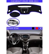 Chevrolet Cruze 2008-2011 İçin Uygun Torpido Koruma Halısı Siyah Kenar Renk Mavi - 1