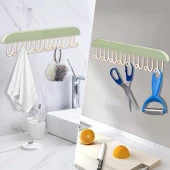 8 Kancalı Yapışkanlı Duvara Monte Renkli Askı Mutfak Askısı Banyo Askısı Kancalı Askı Yapışkanlı Askı - 1