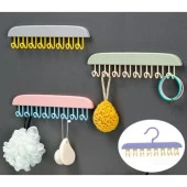 8 Kancalı Yapışkanlı Duvara Monte Renkli Askı Mutfak Askısı Banyo Askısı Kancalı Askı Yapışkanlı Askı - 5