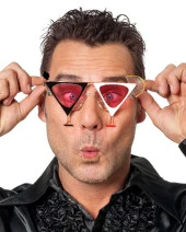 Siyah Beyaz Renk Martini Parti Gözlüğü - 1