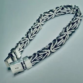 Kalın Tarz 925 Ayar Gümüş Kral Bileklik Hcz-Model VVB - 2