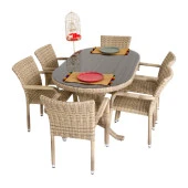 Sunsire 90x160 Rattan Bahçe Masa Takımı | Rehome - 2