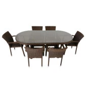 Sunsire 100x200  Rattan Bahçe Masa Takımı | Rehome thumbnail 2